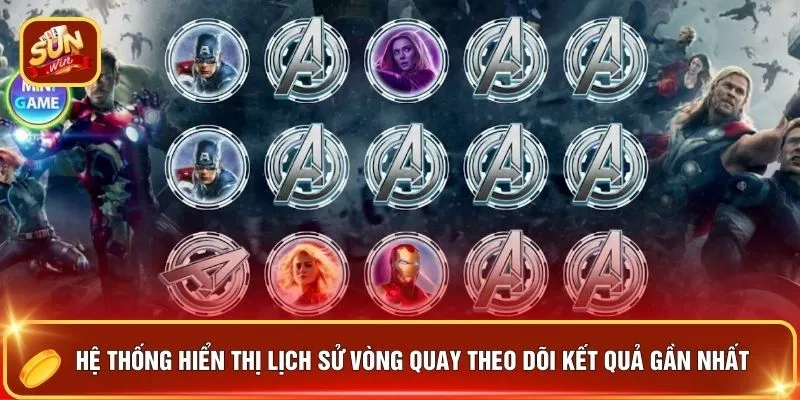 Hệ thống hiển thị lịch sử vòng quay theo dõi kết quả gần nhất 